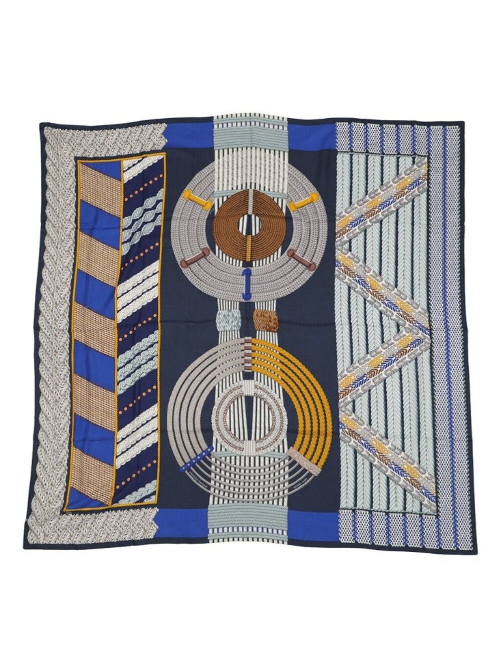 Hermes Shawl Carre 140 Geant Dressage Tresage Cashmere Silk Scarf